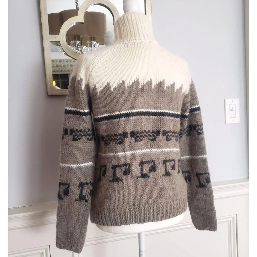 Zara Made in Italy Oversize Chunky Nordic Alpaca Llama Wool Turtleneck Sweater M - Picture 9 of 12